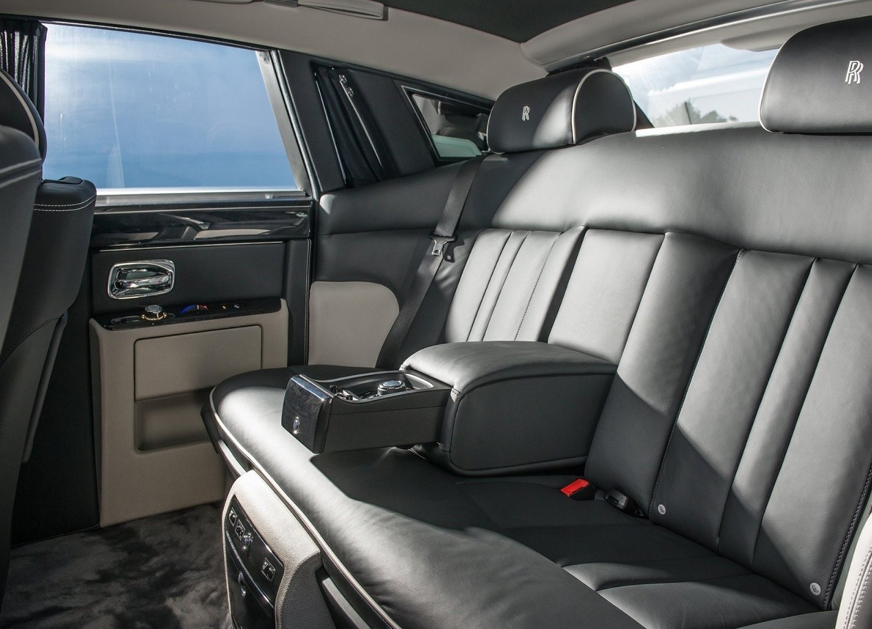London Rolls Royce VIP luxury sedan car rear seats interior